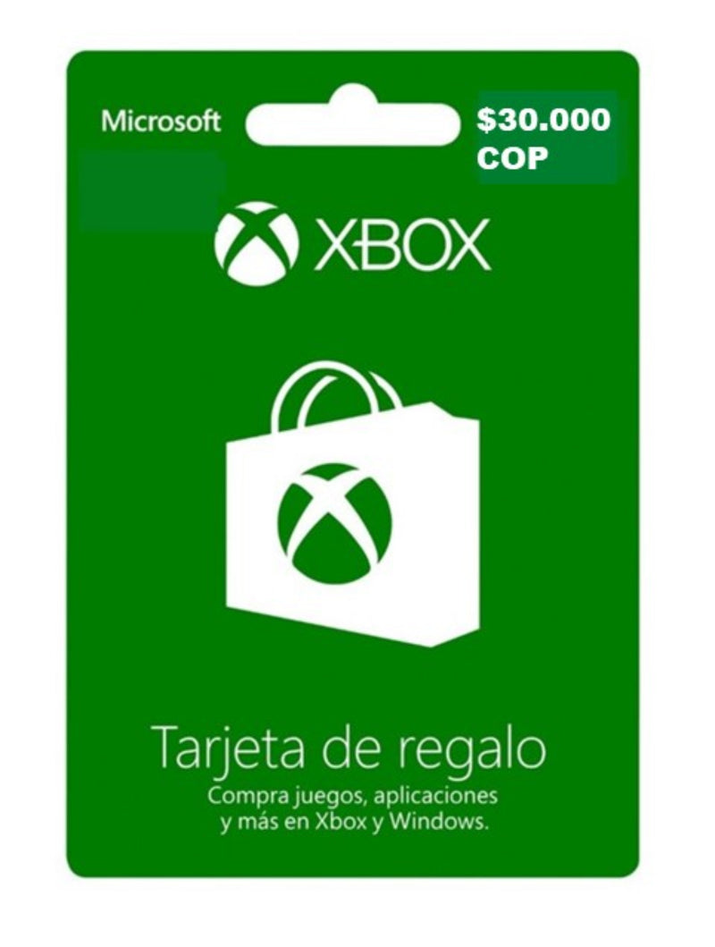 Tarjeta Xbox gift $30.000 COP - Latin Gamer Shop